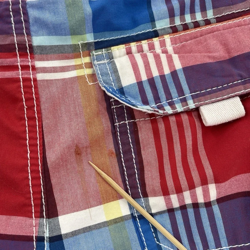 Abercrombie & Fitch Board Shorts Mens M Multicolor Plaid Y2K Lined Swim Retro